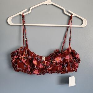 NWT free people bralette floral,viscose gauzy Small